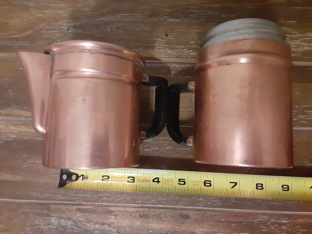 VTG.MCM COPPER 1 CUP COFFEE MAKER STACKED