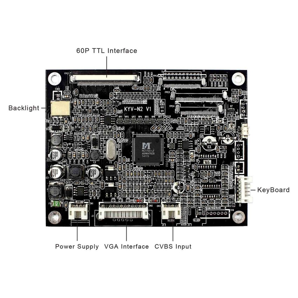 VGA AV LCD Controller Board For 6.2" HSD062IDW1 CLAA062LA01CW 800x480 LCD Screen