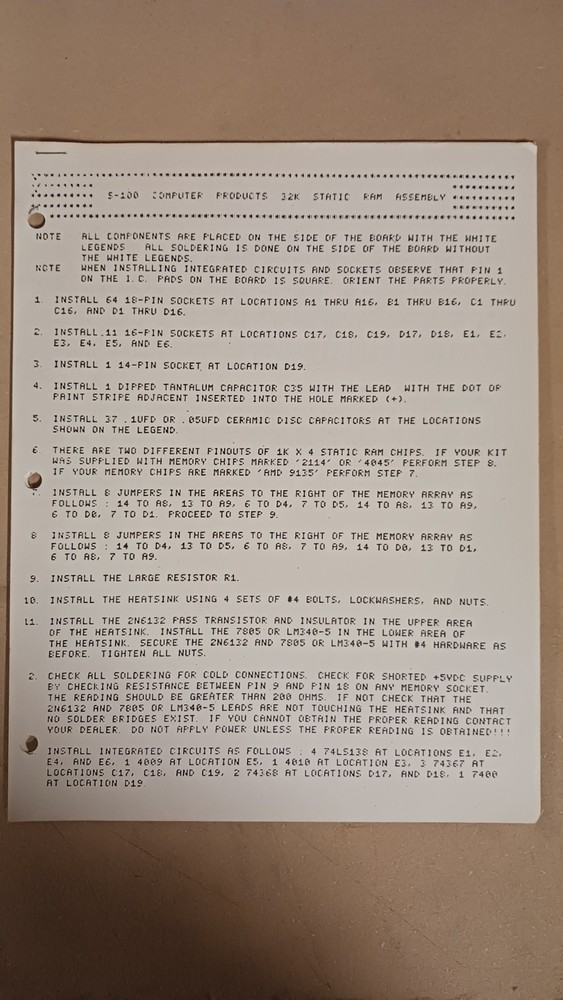SD Systems ExpandoRAM II Expandable Random Access Memory Manual (No Board)