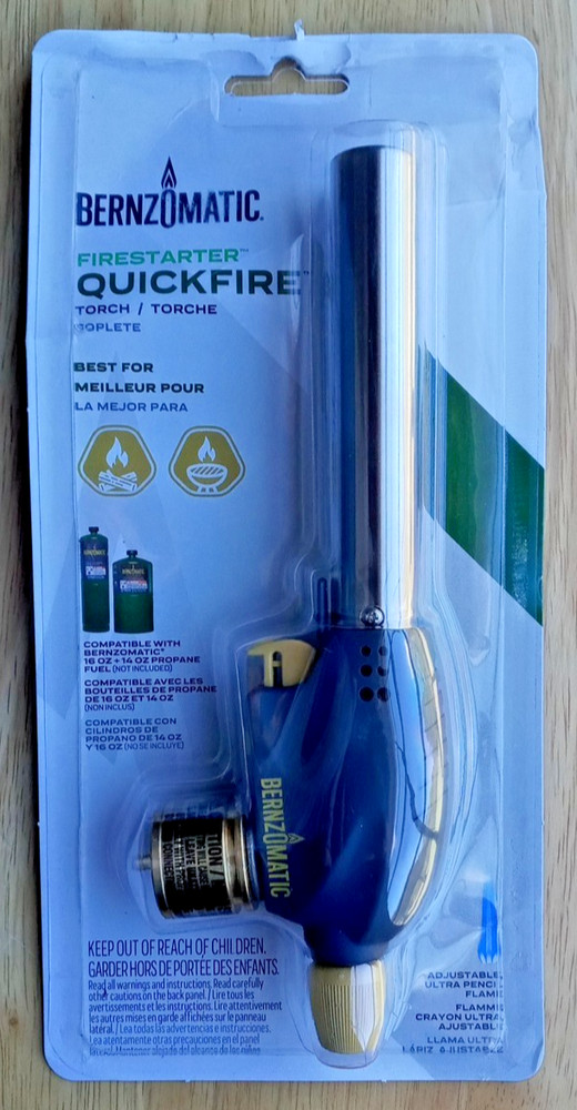 Bernzomatic Quickfire Firestarter Propane Torch WT3301 New Damaged Package