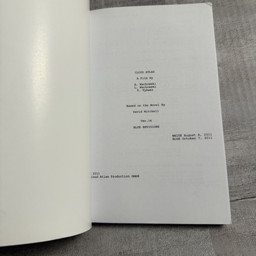 CLOUD ATLAS Script for Oscar Consideration Best Adapted Screenplay