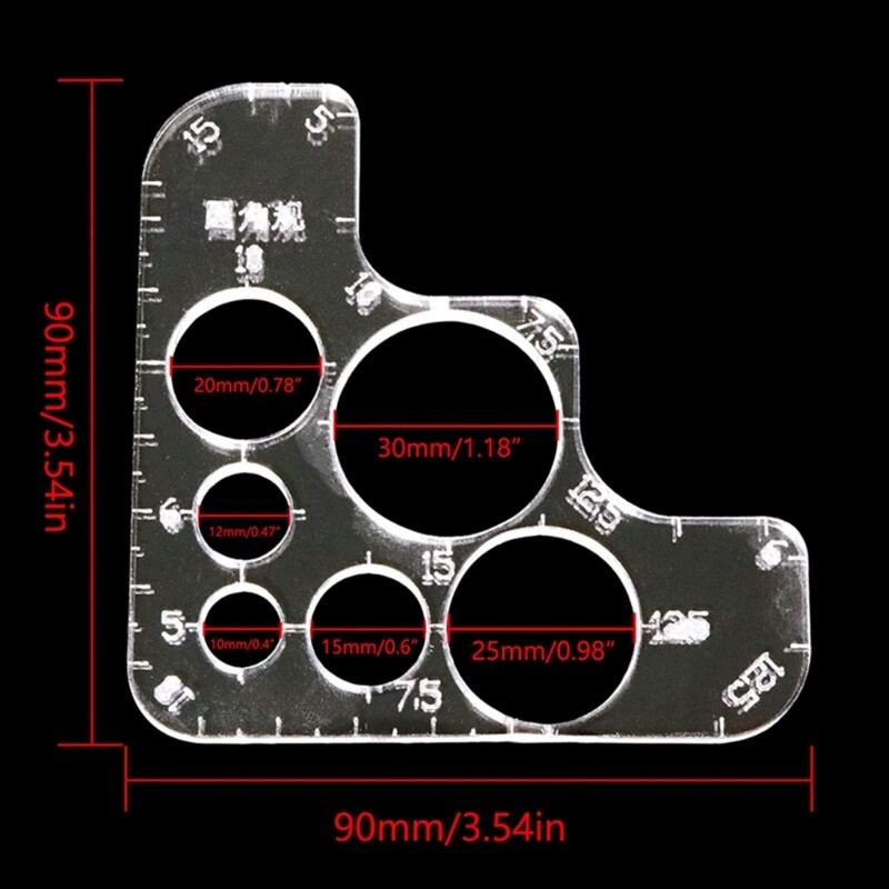 Acrylic Leatherworking Ruler with and Rounded Corners
