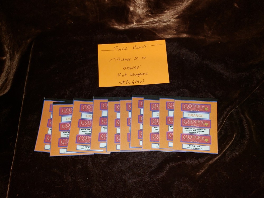 REPRO PACE COMET MINT WRAPPERS "ORANGE" 10 PACK #PC6 ORANGE