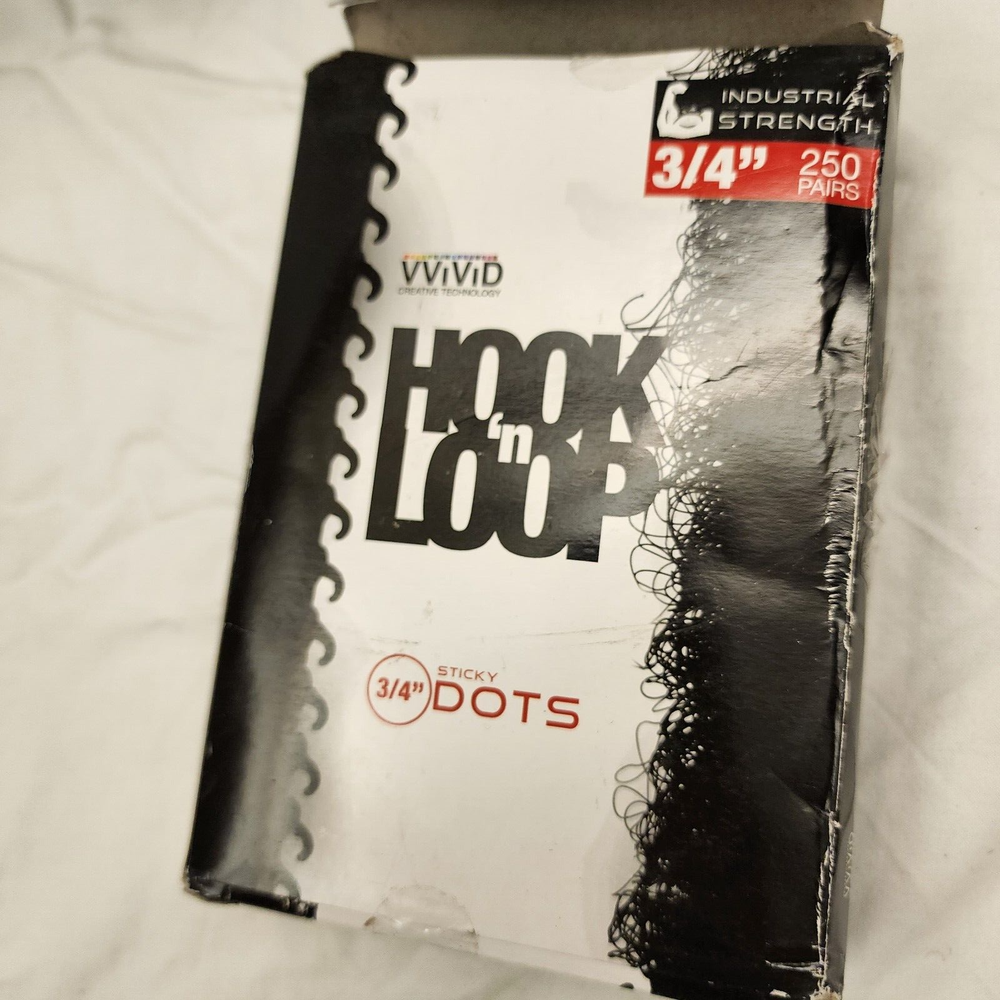 Hook 'n Loop 3/4 Inch Industrial Strength Black Adhesive 250 Dot Roll Pack,Black