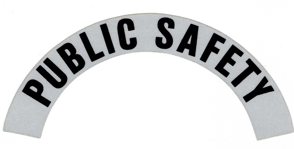 PUBLIC SAFETY Highly Reflective Fire Helmet Crescent Decals -  A PAIR