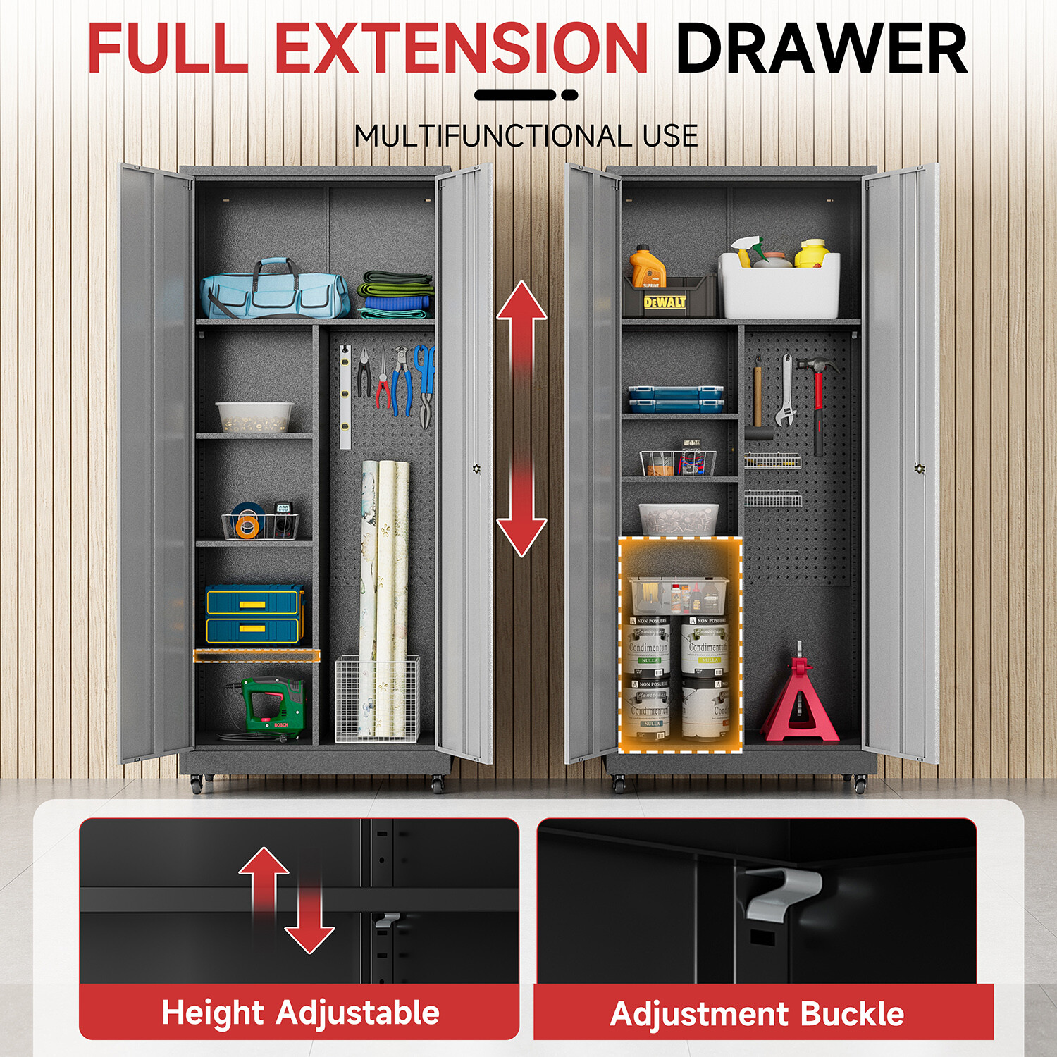 6PCs Tool Boxes Metal Garage Cabinet Set Workshop Set Garage Cabinets Storage