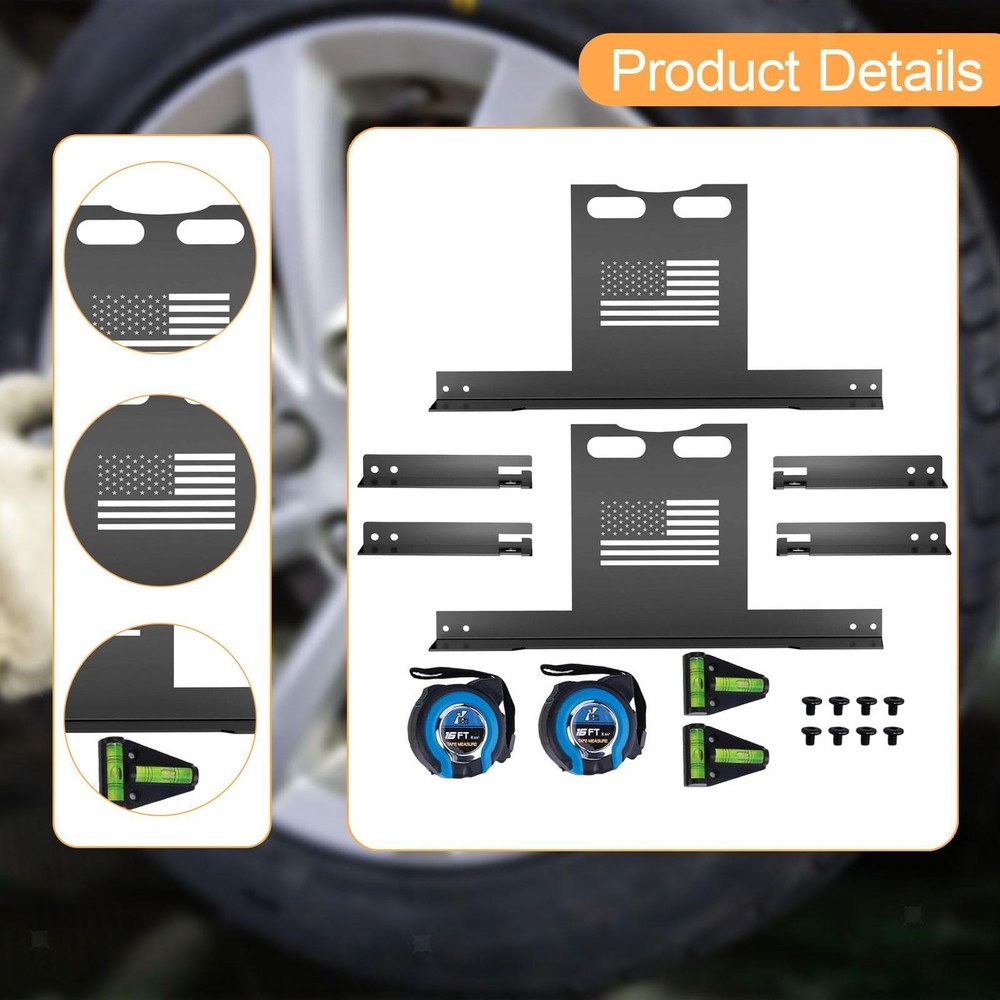 2 Set Wheel Alignment Tool Kit Efficient Automotive with Tape Measures