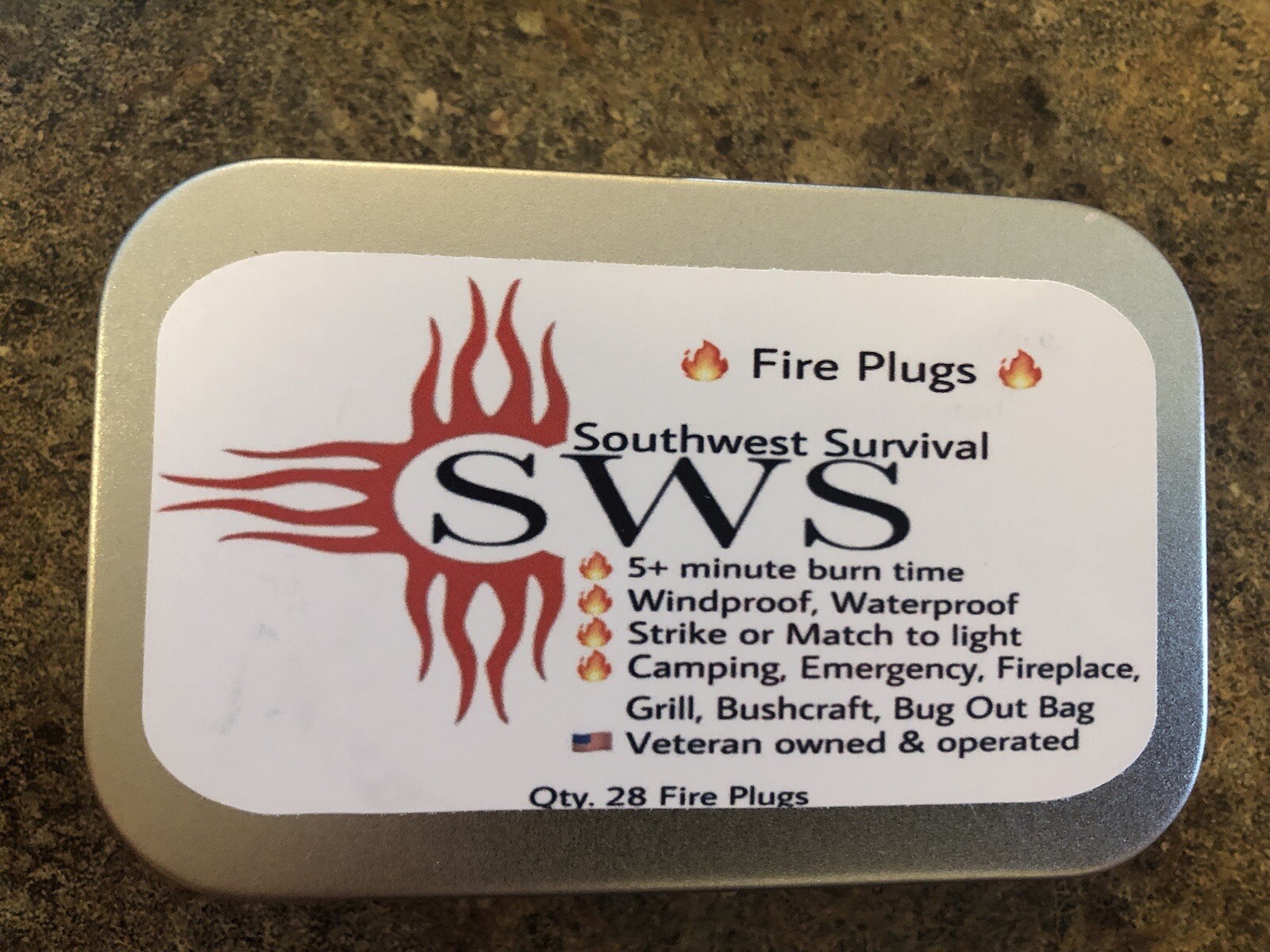 Southwest Survival- Combo Kit - (28) Fire Plugs 🔥 & Ferro Rod- 5+min Burn time