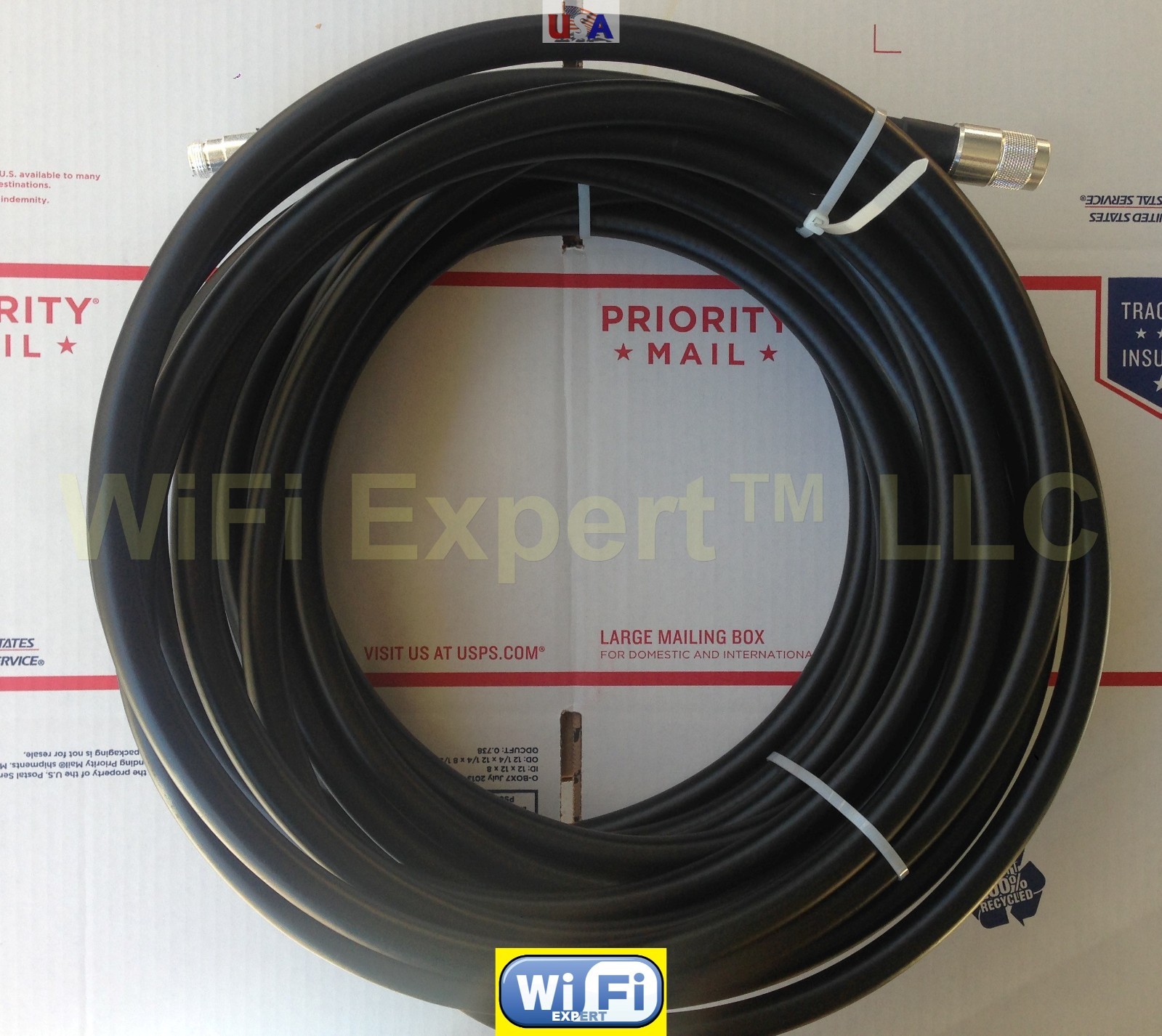 50-200' TIMES® LMR600 LOW LOSS FLEX COAX RF CABLE N TYPE Male Female to Male Fem