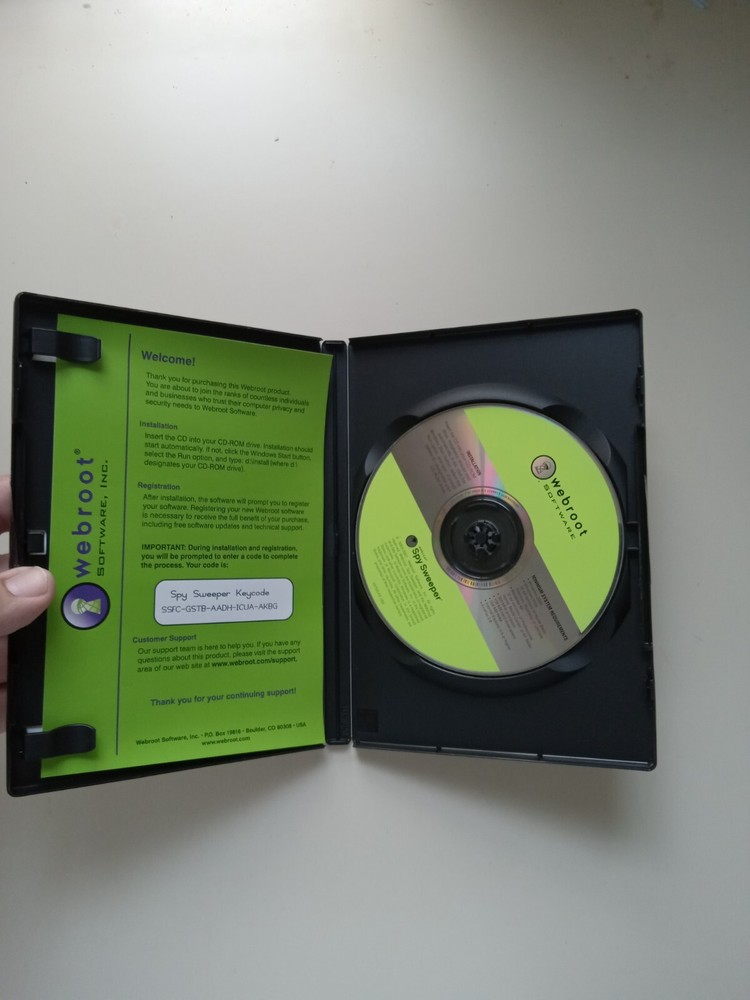 Webroot Software, Spy Sweeper, Windows, 2003-2007 (Excellent CD-Rom, With Code)