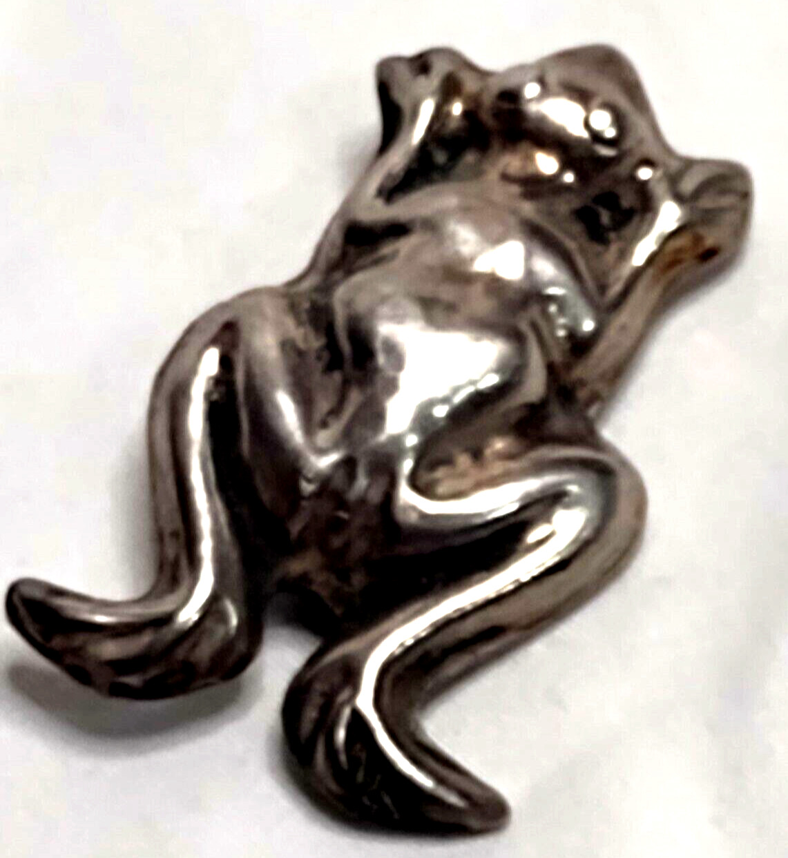 Brooch Frog Shaped VTG 1 7/8" Sterling Silver .925 Mexico Marked Franklyn