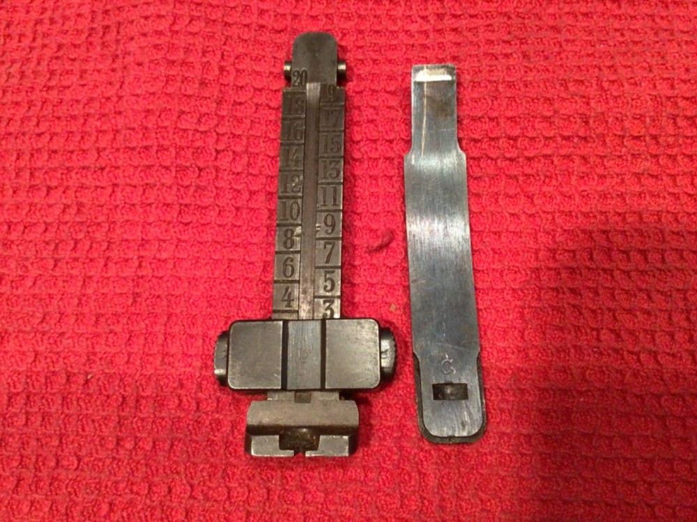 Brazilian M 1908 Mauser Rear Sight Leaf and Spring