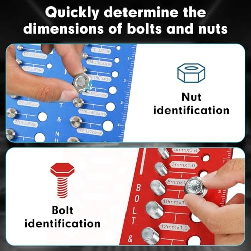 62 Nut and Bolt Thread Checker 25 SAE, Bolt and Nut Sizer, Thread Checker with
