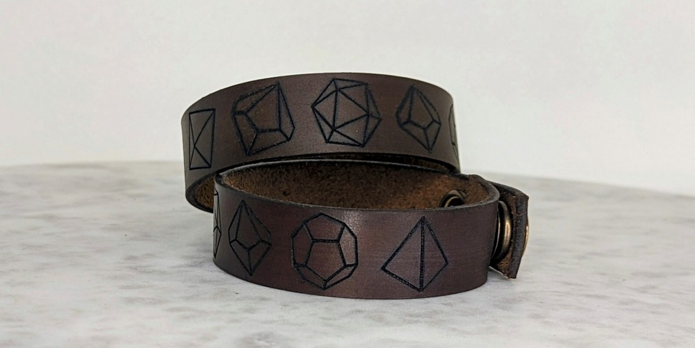 DnD Dice Leather Bracelet