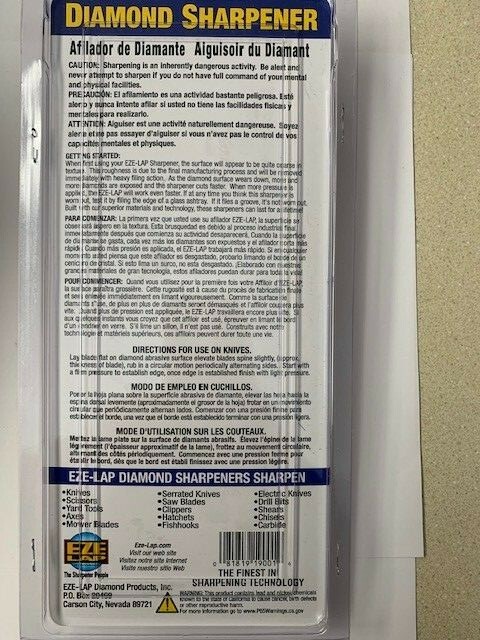 EZE Lap Diamond Products Round Shaft Model M Knife Sharpener With Leather Pouch