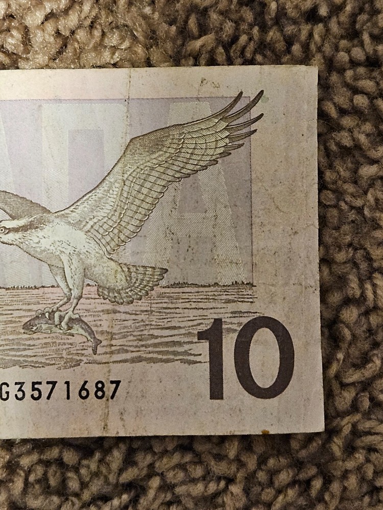 1989 Canadian 10 Dollar Bill
