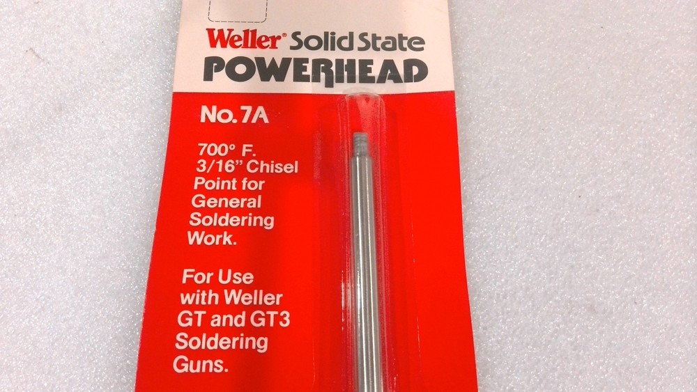 WELLER NO. 7A SOLID STATE POWERHEAD, GT SOLDER GUN CHISEL TIP 0.187"