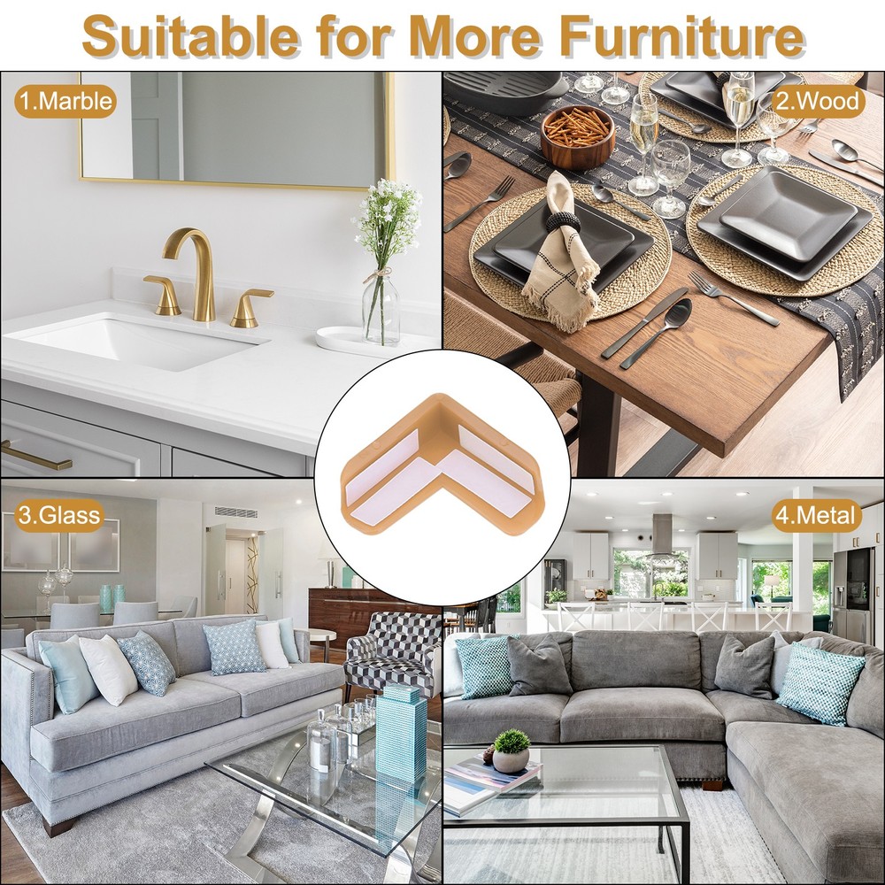 Corner Protectors 16Pcs Table Corner Protectors(L-shaped, Brown)