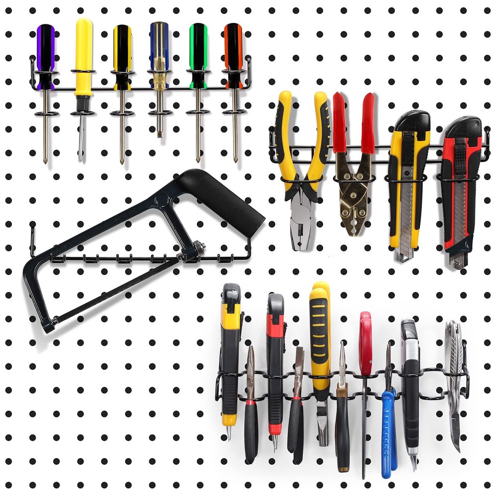 4 Pcs Pegboard Screwdriver Holders Accessories Peg Board Tool Utility Hooks P...