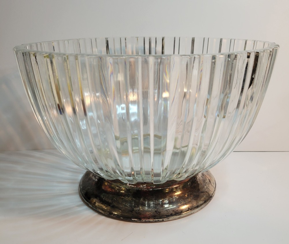 Godinger Crystal Bowl With Silver Plate Base