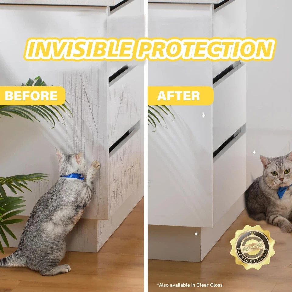 Door Protector from Dog Scratching - Cat Scratch Door Frame Single Side Adhes...