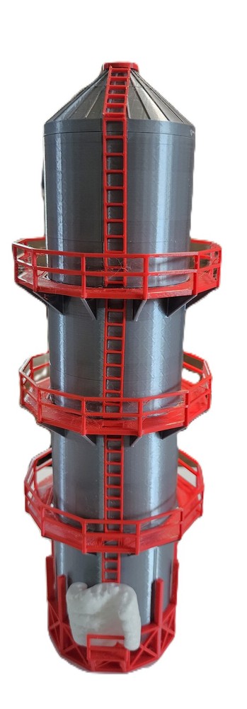 1/64 3D Printed Red Tower Grain Dryer