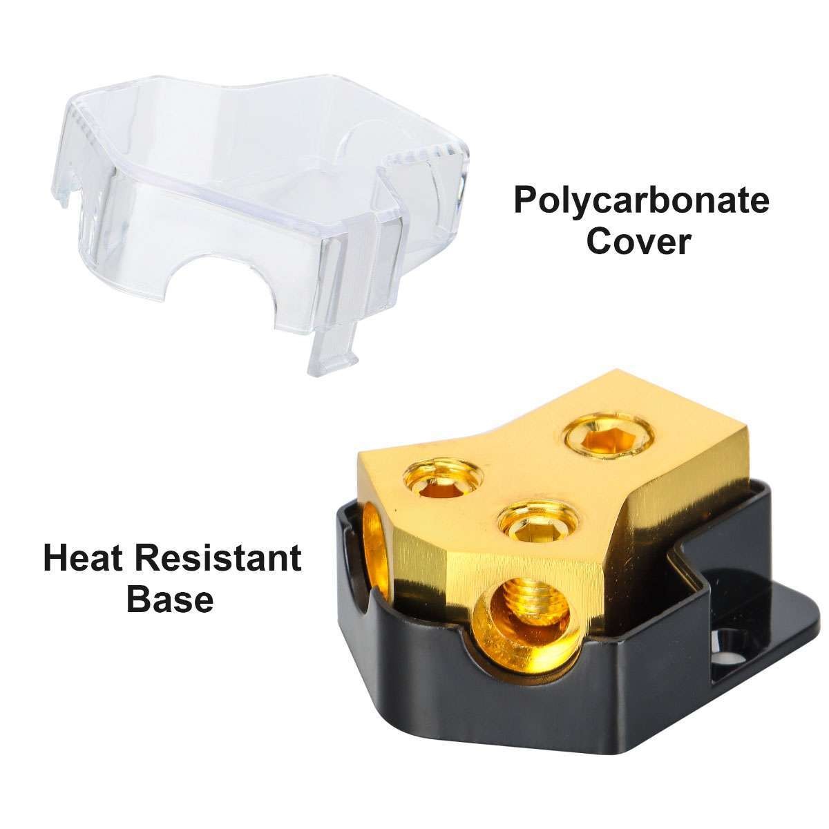 Car Audio Splitter Amp Power 0/2/4 Gauge In 4/6/8 Gauge Out Distribution Block