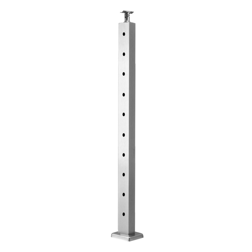 Cable Railing Post, Stainless Steel Deck Handrail w/ Mounting Bracket