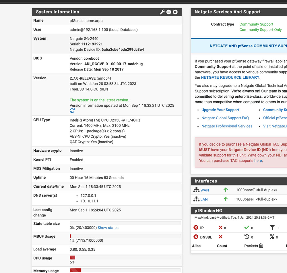 Netgate SG-2440 pfSense Security Gateway w/AC Adapter