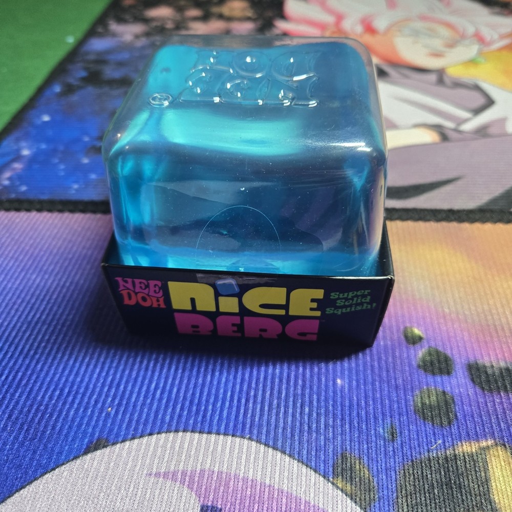 1 NeeDoh Nice Berg Blue XL Giant Nee Doh Niceberg Solid Squish Cube Ice Block