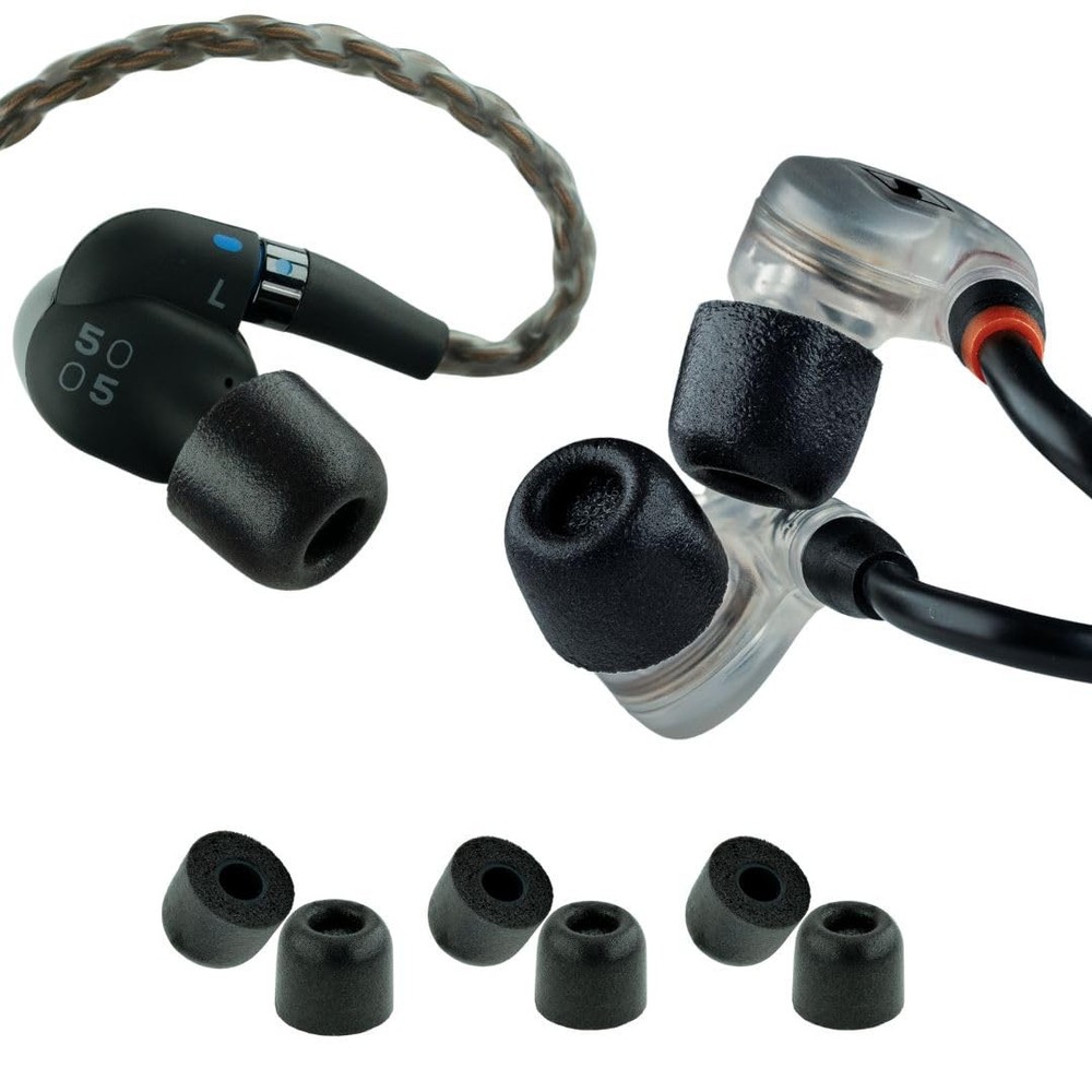 Comply 500 Core Series | Memory Foam Replacement IEM Ear Tips Medium, Black