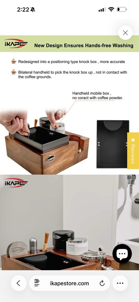 IKAPE V2 Knock Box Black Matte Remove-able Metal Part Replacement.