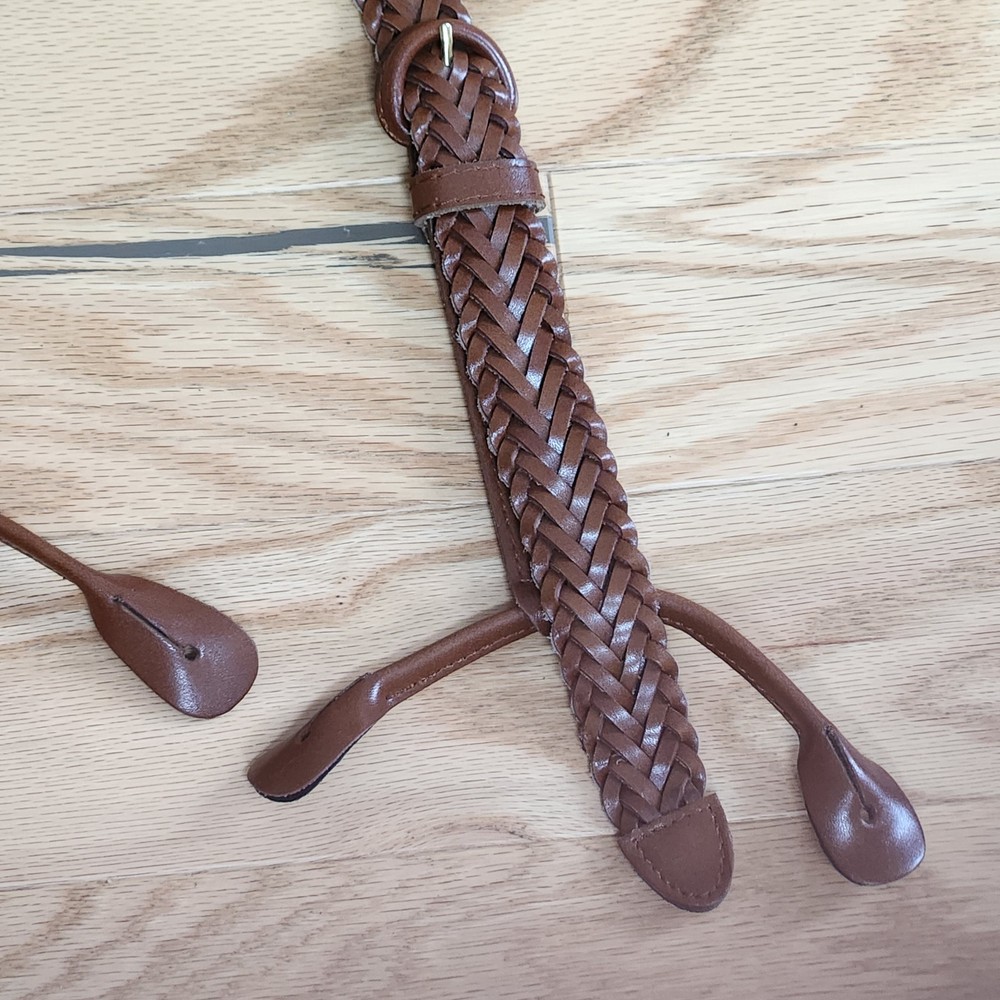 Braided Split Leather Stretch Y-Back Button Down Suspenders Braces Adjustable