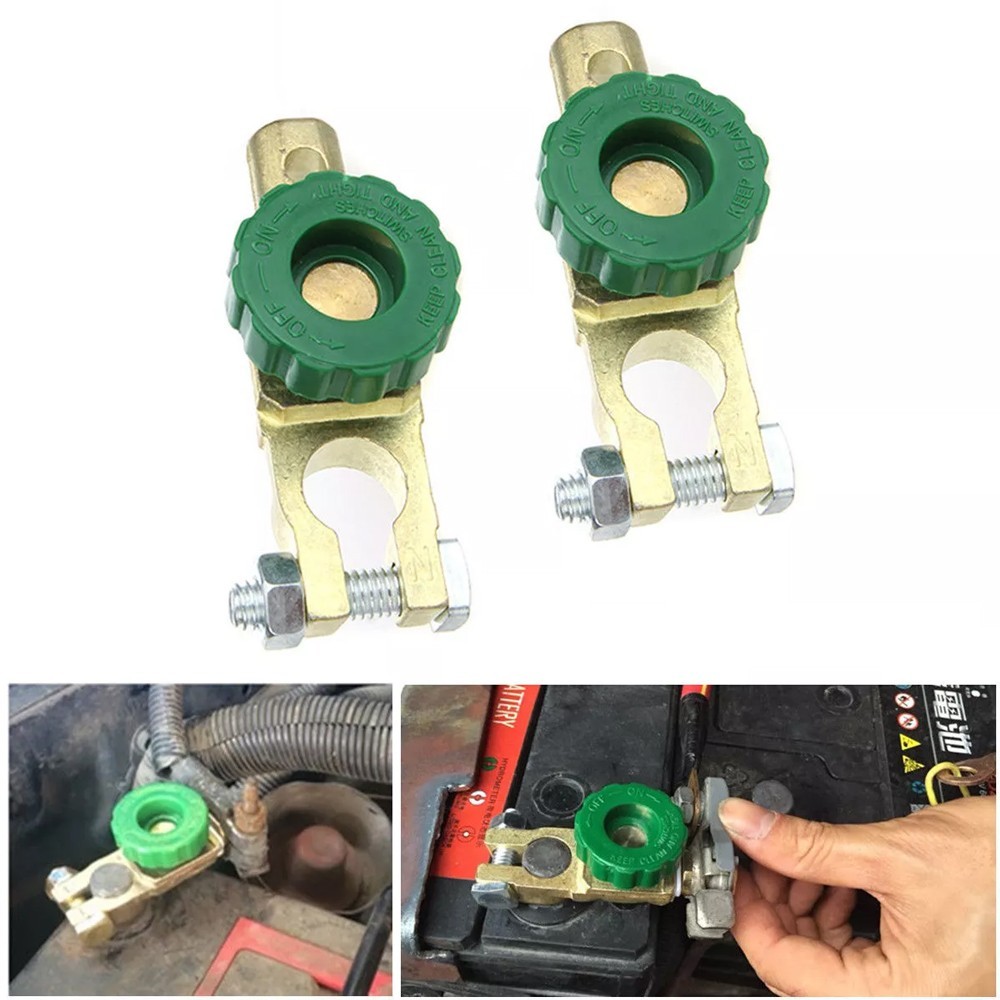 2PCS Car Battery Link Terminal Quick Cut-off Disconnect Master Kill Shut Switch