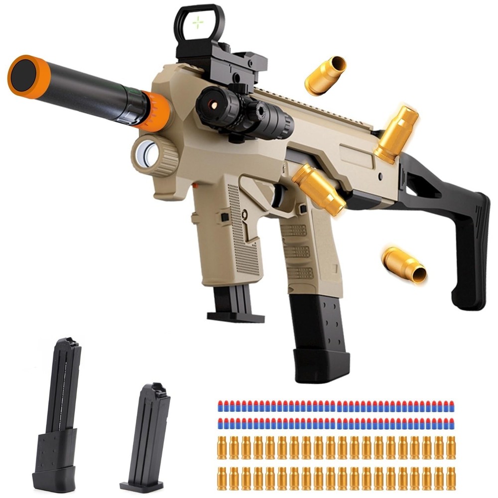 Bugrtey Two Modes Toy Gun Shell Ejecting Rifle with 80 Soft Bullets 40 Shells 2