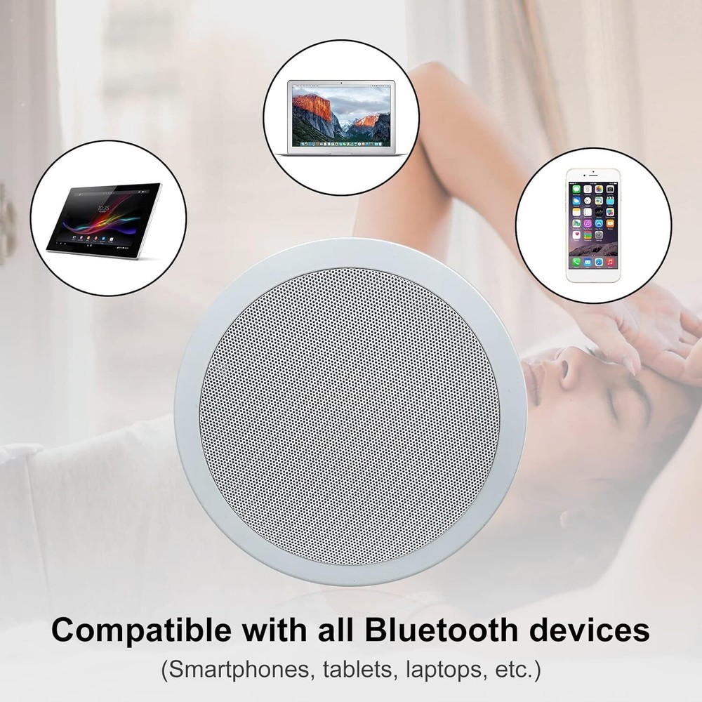 Herdio 6.5" 320W Bluetooth Ceiling Speakers 2-Way Flush Mount Wall