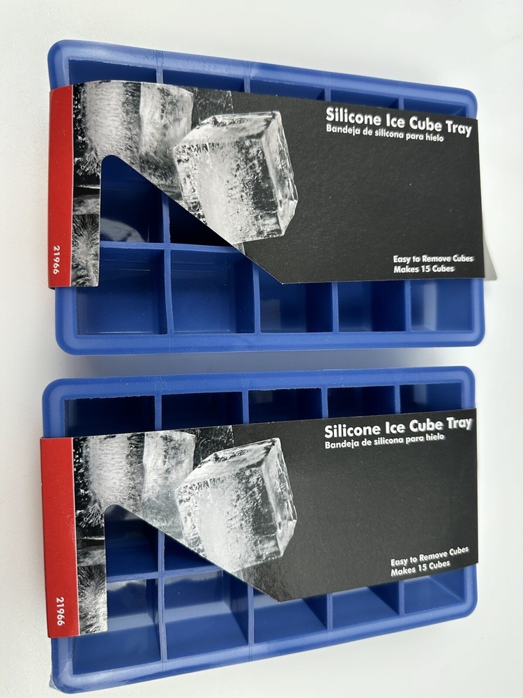 (2) Chef Craft 15-Cube Silicone Ice Cube Tray Easy Remove Cubes