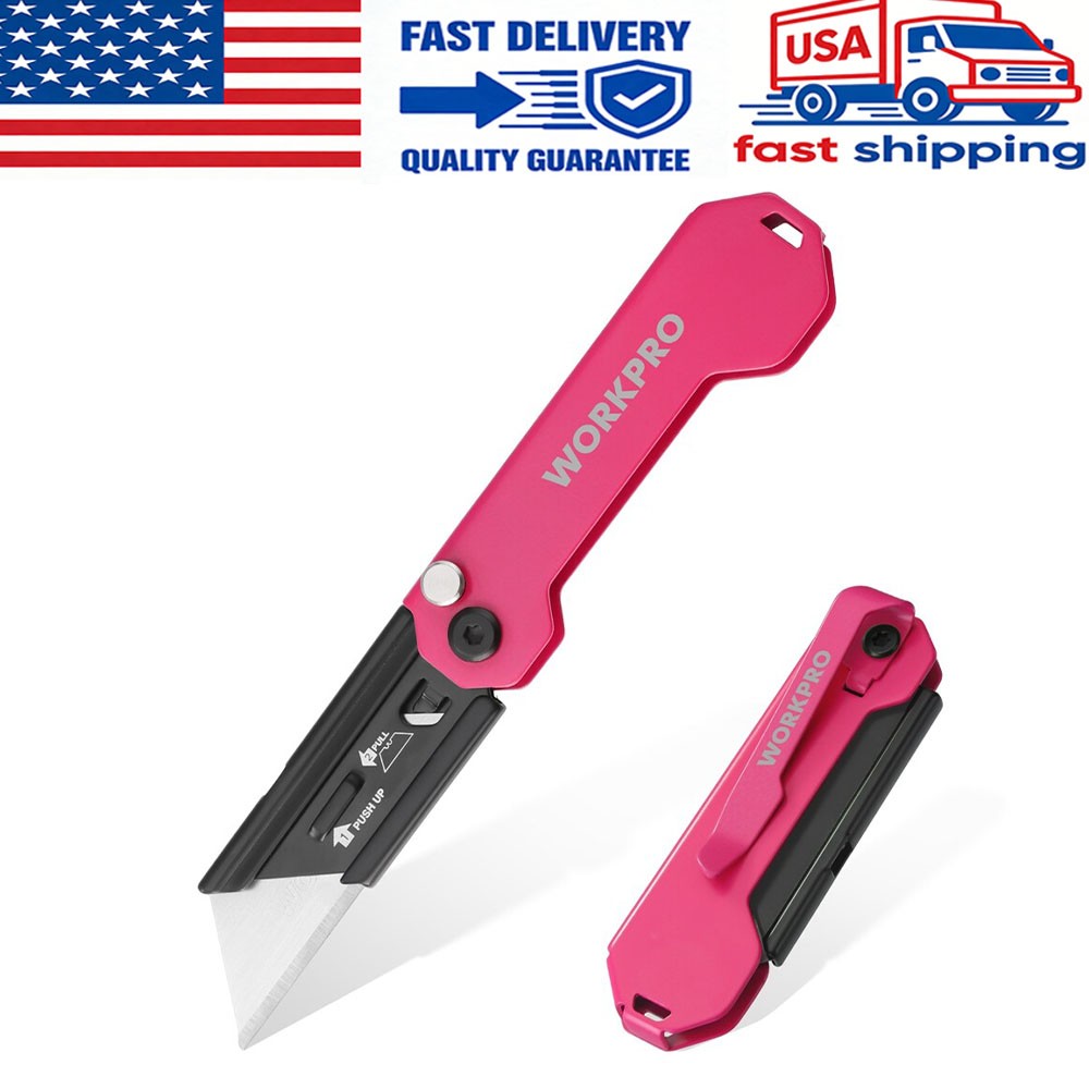 WORKPRO New Folding Utility Knife Mini Box Cutter with Quick Open Axis Lock US