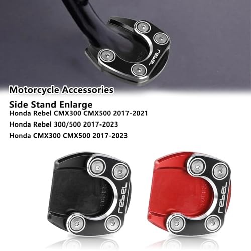 Motorcycle Side Stand Kickstand Enlarge Compatible with Side Stand Enlarge-red