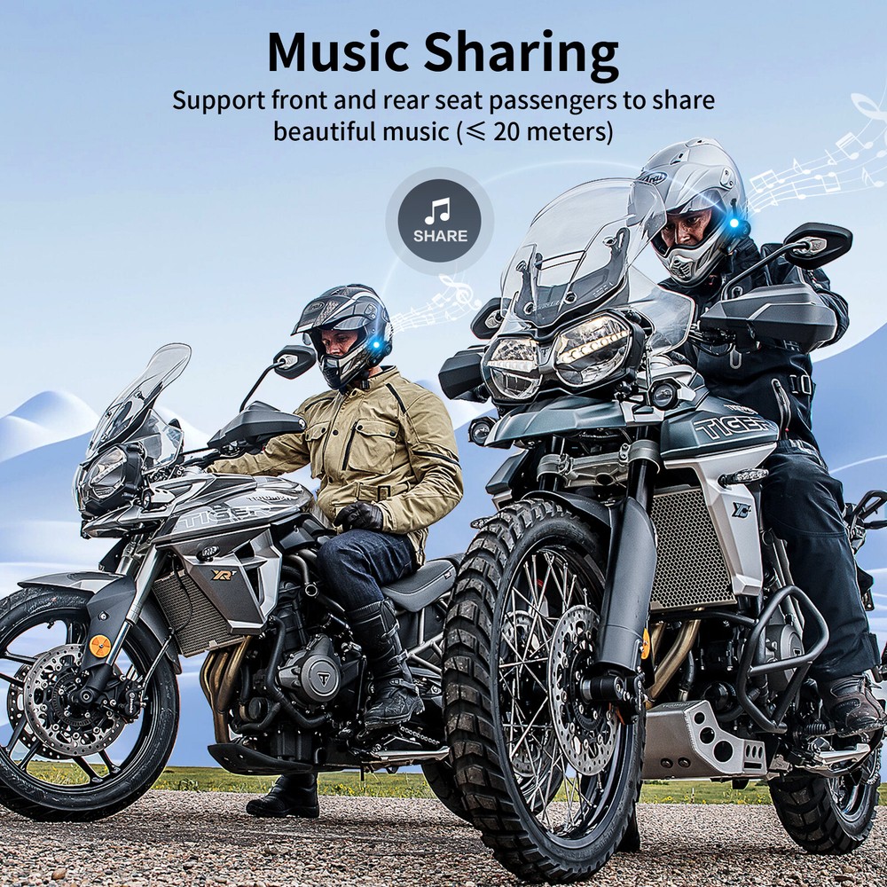 2x FX8 Pro Bluetooth Motorcycle Helmet Intercom Headset 10 Riders Wireless 2000m