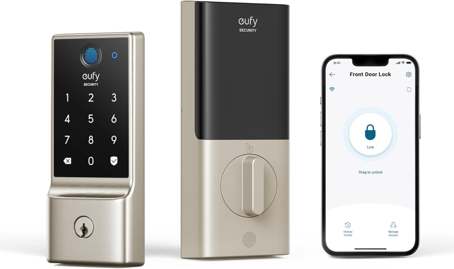eufy Smart Lock C220 Fingerprint Keyless Entry Door Lock Built-in Wi-Fi Deadbolt