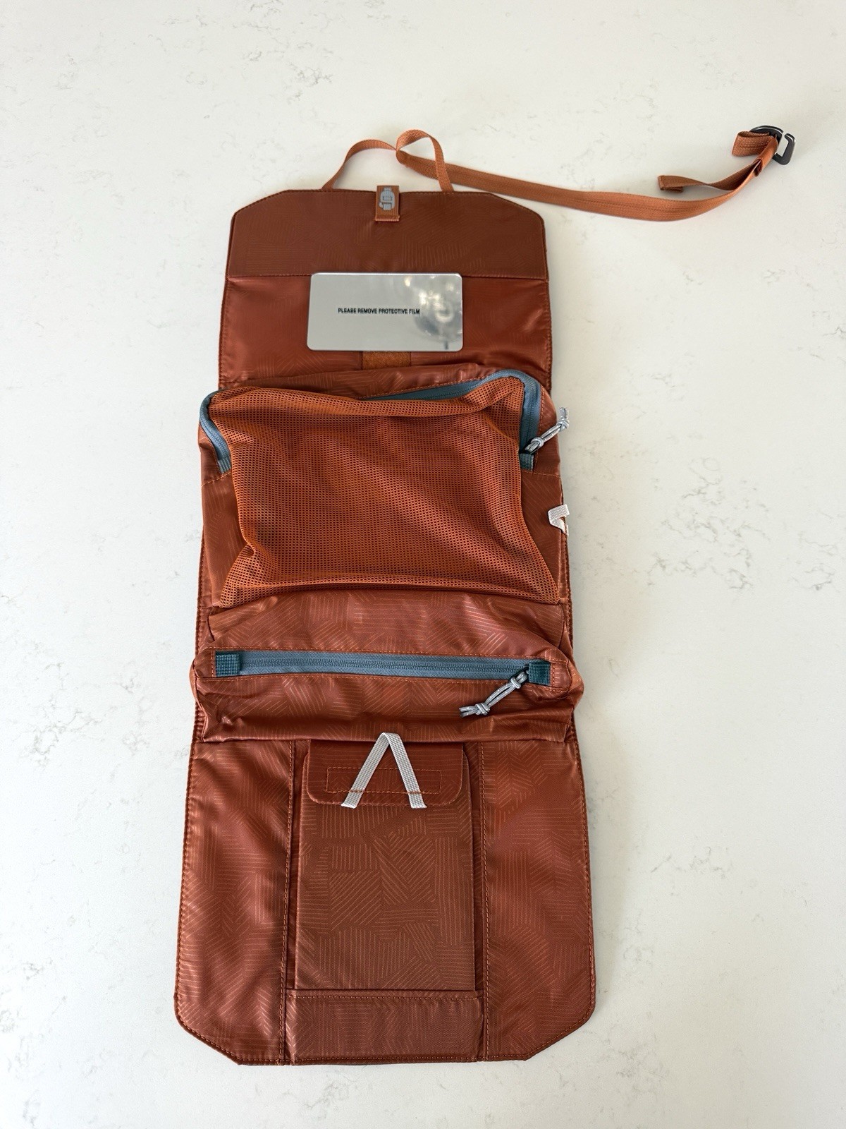 REI Co-op Hanging Toiletry Bag Orange Blue Travel Organizer Shower Roll - *READ*