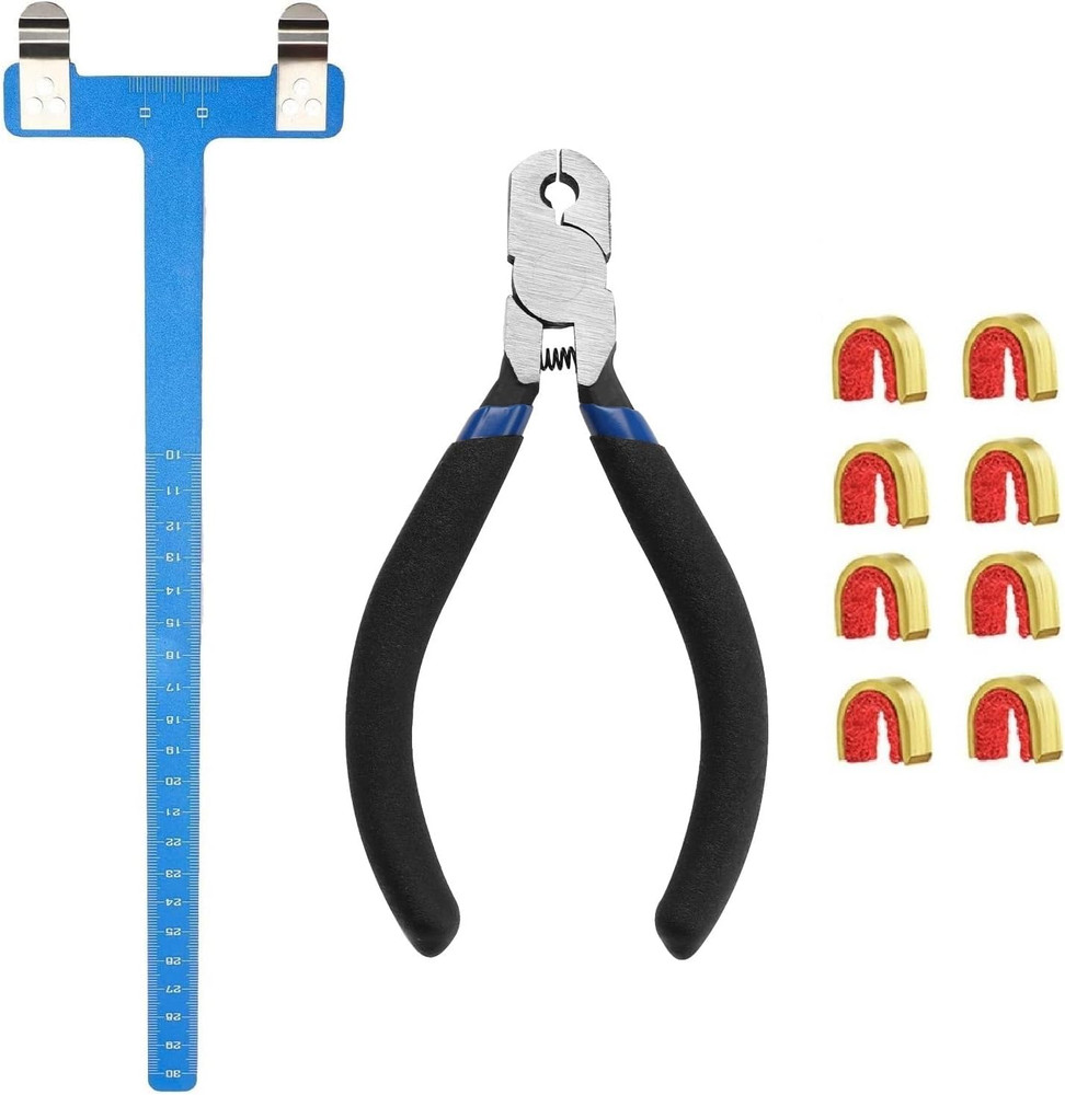 Archery Bow String Nocking Points Set with T Square Ruler Nocking Buckle Pliers