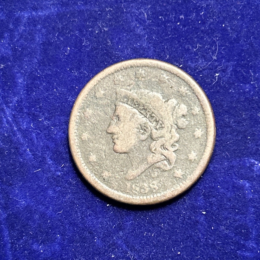 1838 Coronet Head Large Cent CHOICE FINE QA3087