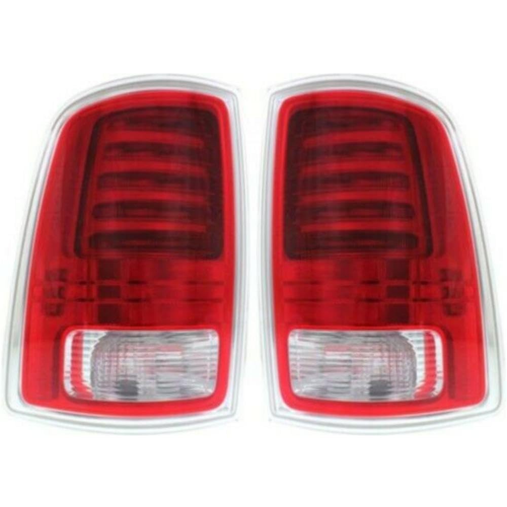 Left Driver Side Tail Light Assembly Red Chrome Clear for Ram 1500 Classic 2019
