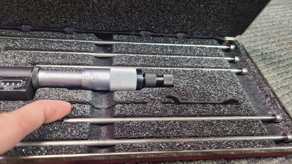 Starrett 446 Digital Micrometer Depth Gage Kit - READ