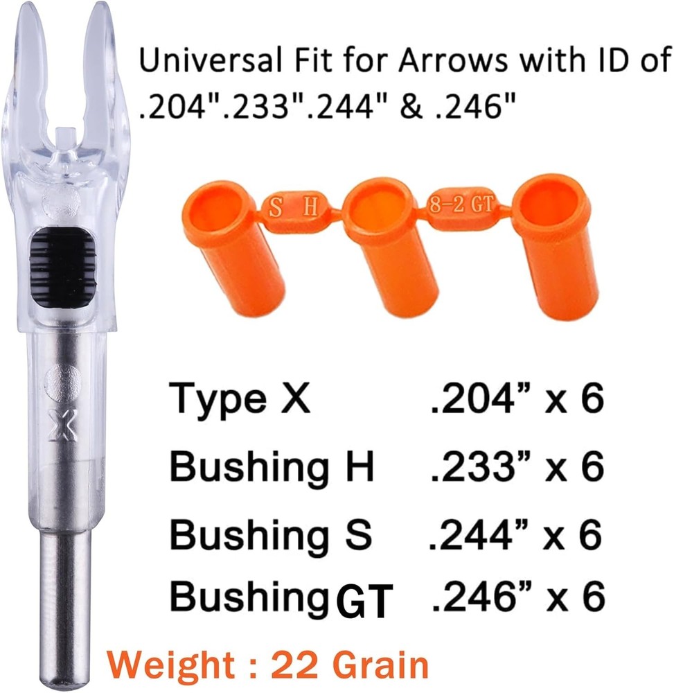 6-Pack High-Performance LED Arrow Nocks for Archery - Fits Multiple Diameters