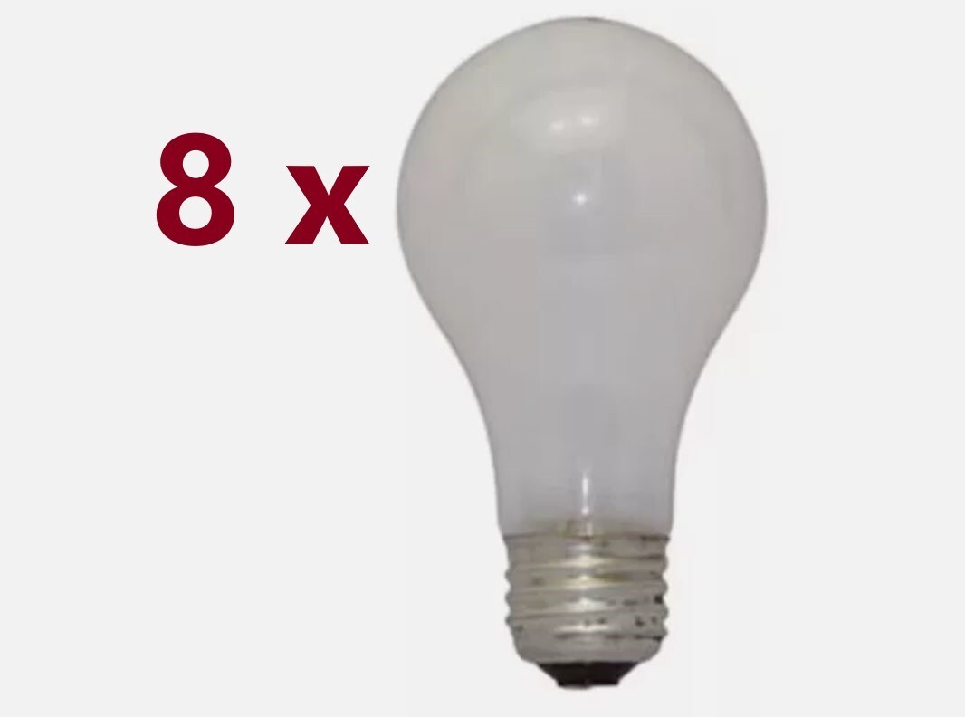 8-PK 60A/IF Inside Frost 60W Non-LED LIGHT BULB LAMP NEW