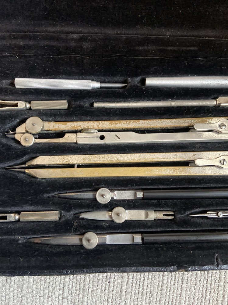Antique Anker precision compass Technical Architect Cased drawing set