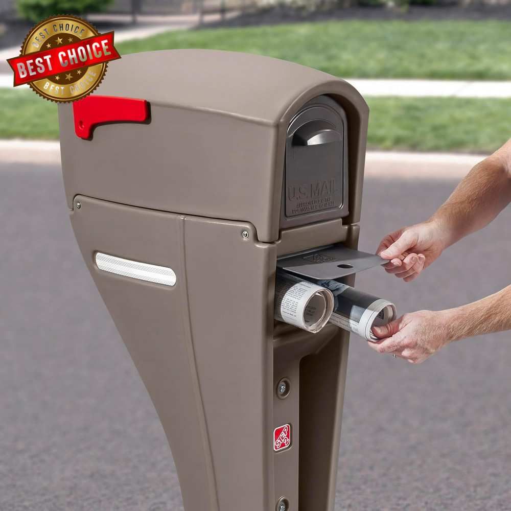 Step2 Mailmaster Streamline Mailbox & Post, Weather Resistant, Large Outdoor Mai